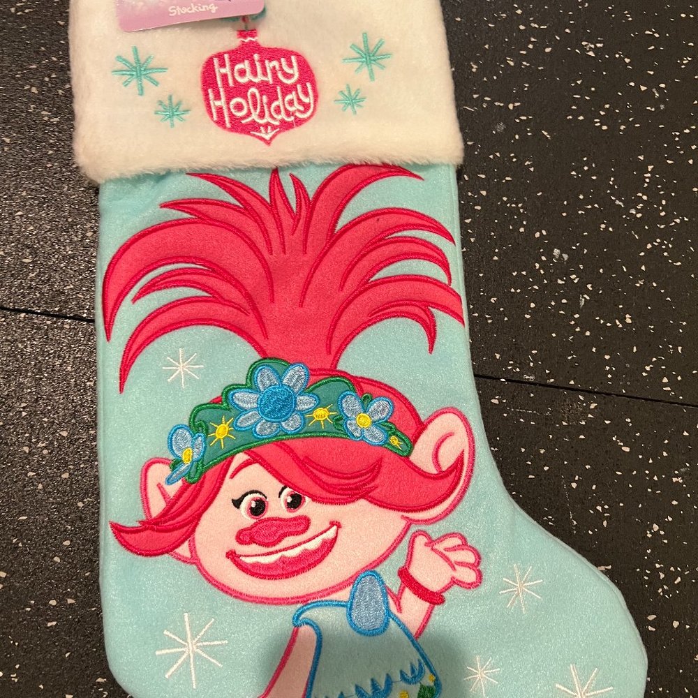 Trolls Poppy christmas stocking New Blue